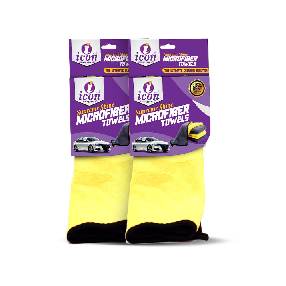 Two microfiber cleaning cloths, 30x40 cm, 600 GSM, soft and absorbent for streak-free car cleaning, polishing, and detailing