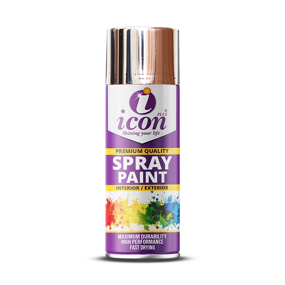 Icon Plus Bright Chrome Spray Paint 300ml – high-gloss reflective metallic finish for cars, motorcycles, and automotive projects