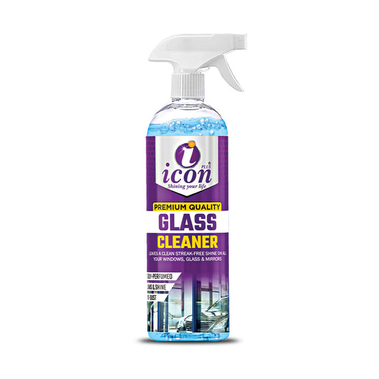 Icon Plus glass cleaner – powerful automotive glass cleaning spray for crystal-clear visibility, streak-free shine, and easy dirt removal.