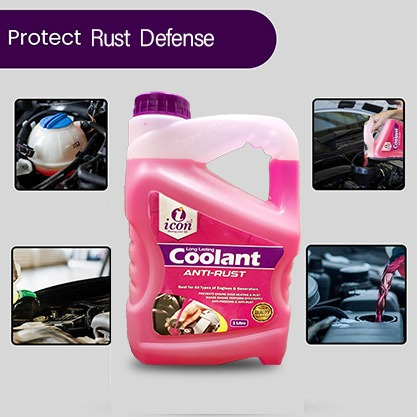 ICON PLUS ANTI-RUST COOLANT. It as a corrosion inhibitor for cooling systems. anti freeze anti rust anti boil anti foam best for car engine best for car radiator more efficent then water