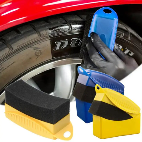 Car Wheel Polishing Waxing Sponge Brush With Cover ABS