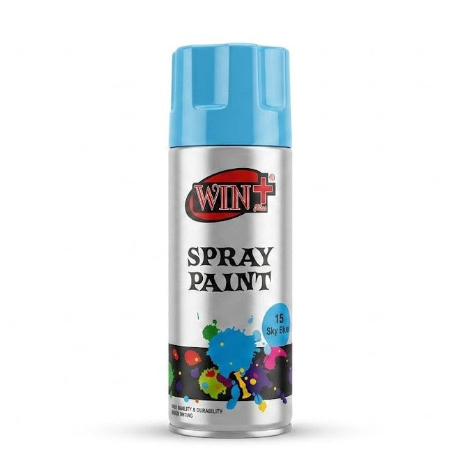 WinPlus Sky Blue Spray Paint 300ml glossy aerosol paint for DIY furniture automotive and decorative projects