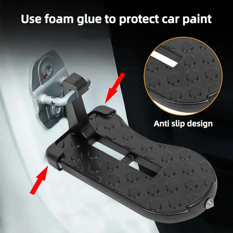 Foldable Car Roof Rack Step Car Door Step | Aluminum Alloy Safety Hammer