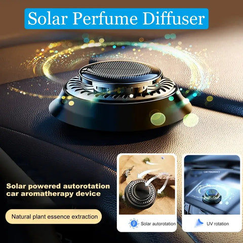 Solar Rotation Car Air Freshener Essential Oil Diffuser | Dashboard Aromatherapy Diffuser
