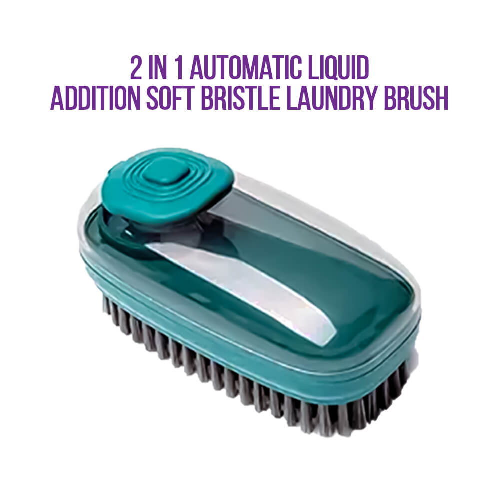 2 in 1 Automatic Liquid Addition Soft Bristle Laundry Brush