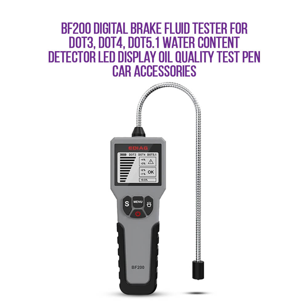 BF200 Digital Brake Fluid Tester for DOT3, DOT4, DOT5.1 Water Content Detector LED Display Oil Quality Test Pen Car Accessories