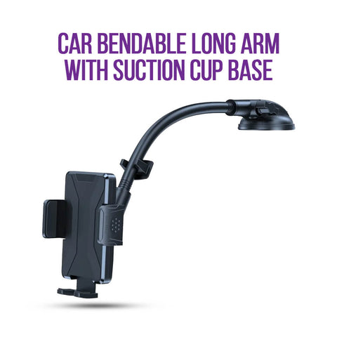 Car Bendable Long Arm With Suction Cup Base