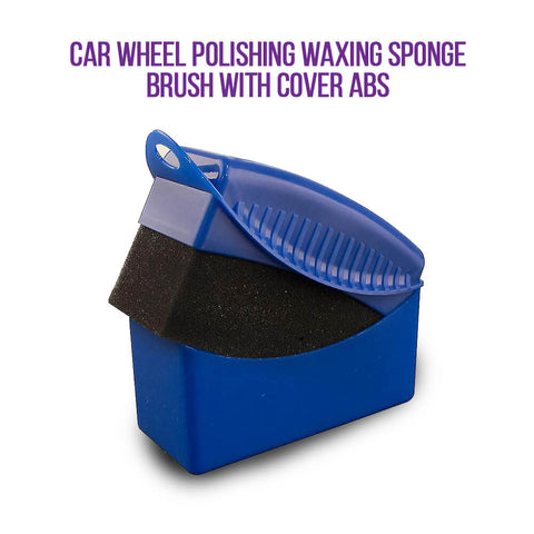 Car Wheel Polishing Waxing Sponge Brush With Cover ABS