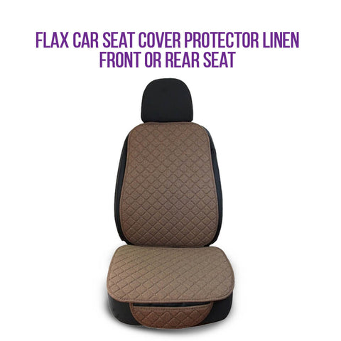 Flax Car Seat Cover Protector Linen Front or Rear Seat