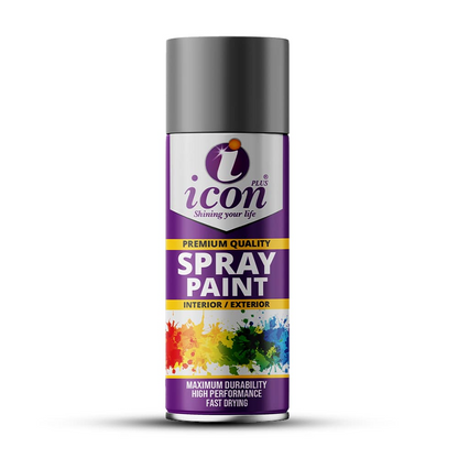 Icon Plus Medium Grey Spray Paint 300ml for automotive and home DIY projects