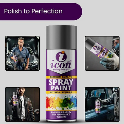 Icon Plus Medium Grey Spray Paint (300ml) – Glossy Finish
