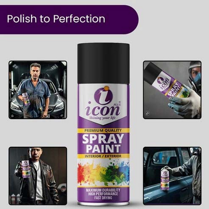 Icon Plus Gloss Black Spray Paint 300ml – High Shine Finish